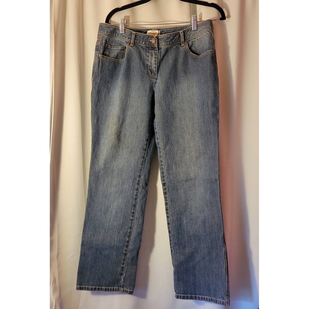 Talbots Petites Blue Stretch Denim Jeans Straight Leg Medium Wash 10P